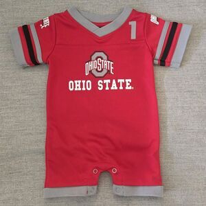 Ohio State Infant Jersey Romper Red Size 0-3M, Colosseum Brand Buckeyes Football